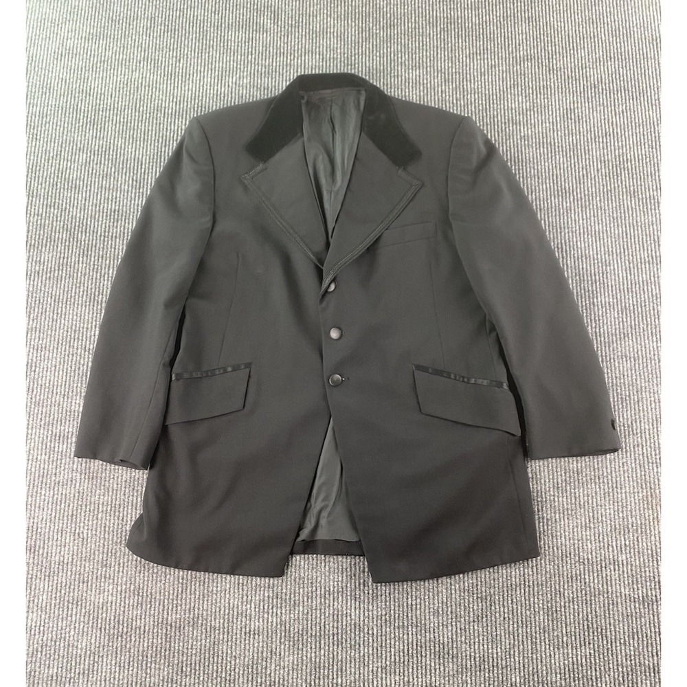 Vintage Lord West Tuxedo Jacket 46 L Black Wool Wedding Luxury Prince Edward